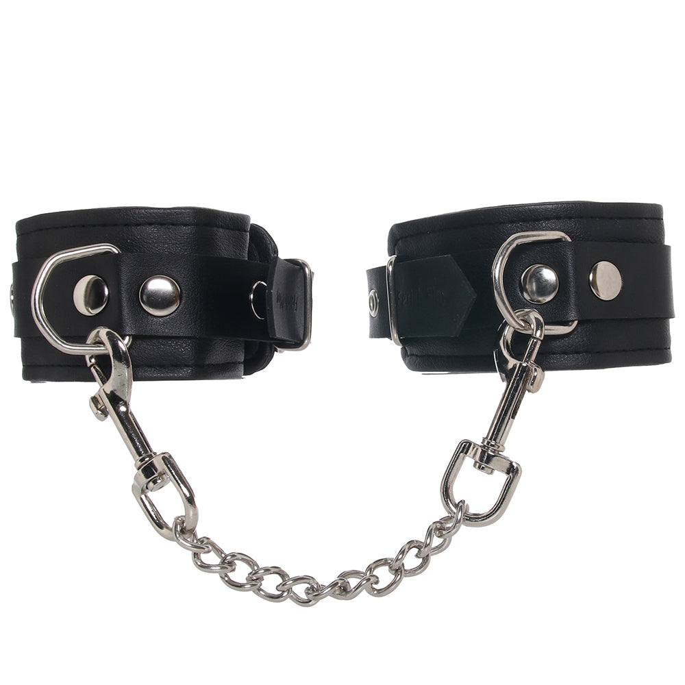 Vegan Leather Wrist Cuffs in Black