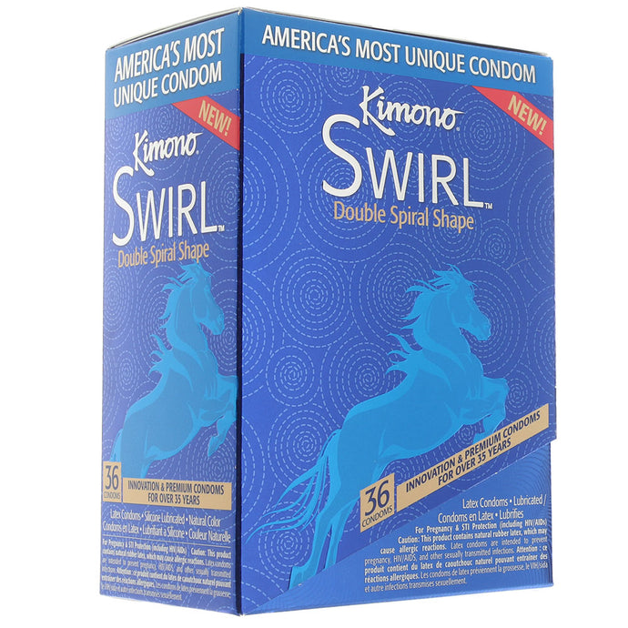 Kimono Swirl Double Spiral Shape Condoms in 12 Pack
