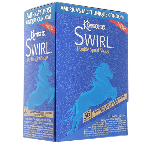 Kimono Swirl Double Spiral Shape Condoms in 12 Pack