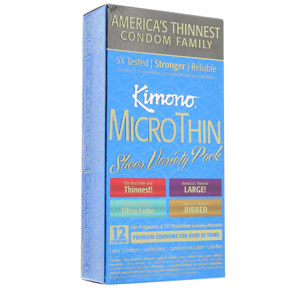 Kimono MircoThin Sheer Variety Pack Condoms in 12 Pack