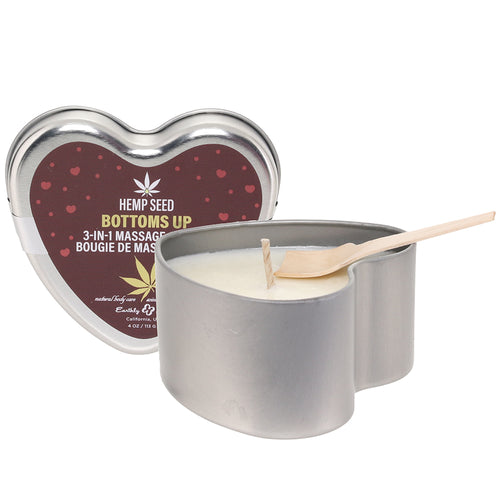 3-in-1 Massage Heart Candle 4oz/113g in Bottom's Up