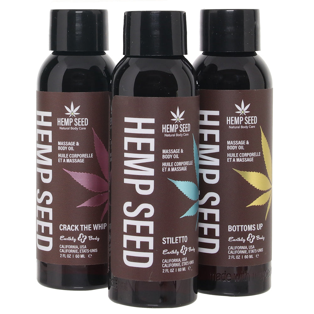 Hemp Seed Massage Oil Gift Set in 3 x 2oz/60ml