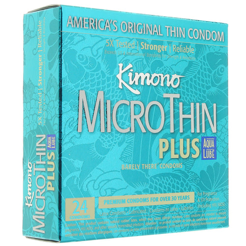 Kimono MicroThin Plus Aqualube Condoms in 24 Pack
